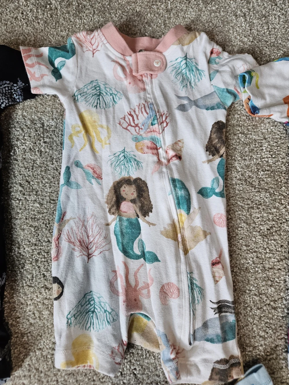 Burts Bees Baby Short Sleeve Romper Pajamas Bundle Of 4 - Assorted Size 6-9 M